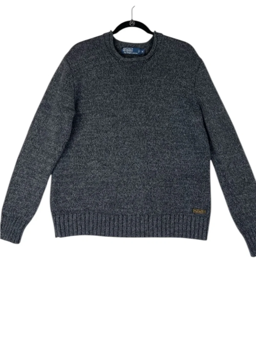 VINTAGE POLO RALPH LAUREN Men’s SWEATER Sz M Heather Black Gray Heritage Preppy